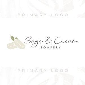 Soap Logo, Leaves and Soap Logo, Soapery Logo, Premade Logo, Custom Logo, Watermark Logo, Business Logo, Website Logo