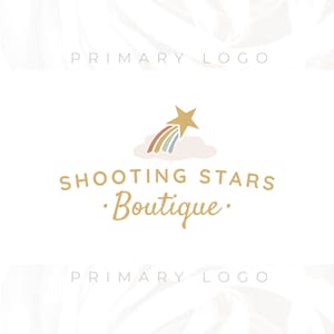 Rainbow Shooting Star Logo, Star and Cloud Logo, Star Logo, Premade Logo, Custom Logo, Watermark Logo, Business Logo, Website Logo