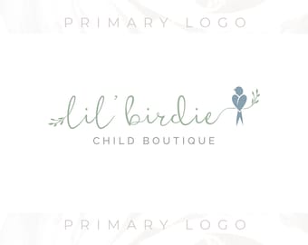 Bird Logo, Minimalist Bird Logo, Bird and Branch Logo, Premade Logo, Custom Logo, Watermark Logo, Business Logo, Website Logo