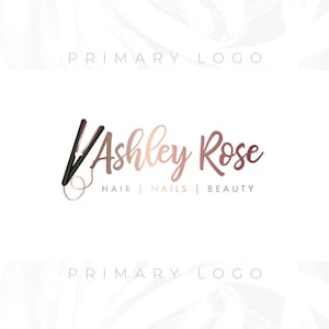 Hair Straightener Logo, Straightener Logo, Hair Salon Logo, Hairdresser Logo, Beauty Logo, Premade Logo, Custom Logo, Business Logo