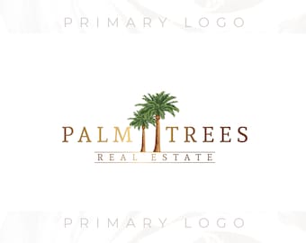 Palm Trees Logo, Trees Logo, Premade Logo, Custom Logo, Watermark Logo, Business Logo, Website Logo