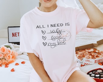 Camiseta de lona con wifi y comida: Bella, divertida camiseta de San Valentín
