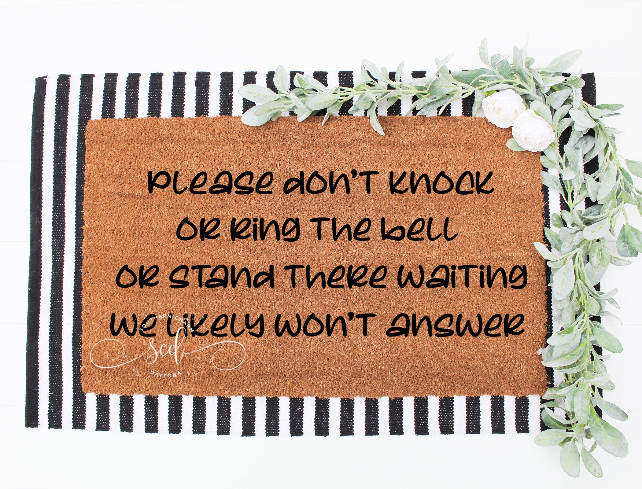 Please Don't Knock Door Mat FREE SHIPPING Etsy