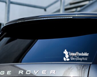 Calcomanía para auto de poseedor de pase anual de Disney / Calcomanía de vinilo para auto / Walt Disney World