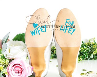 Calcomanía para zapatos de boda "Esposa para siempre": accesorio nupcial personalizado