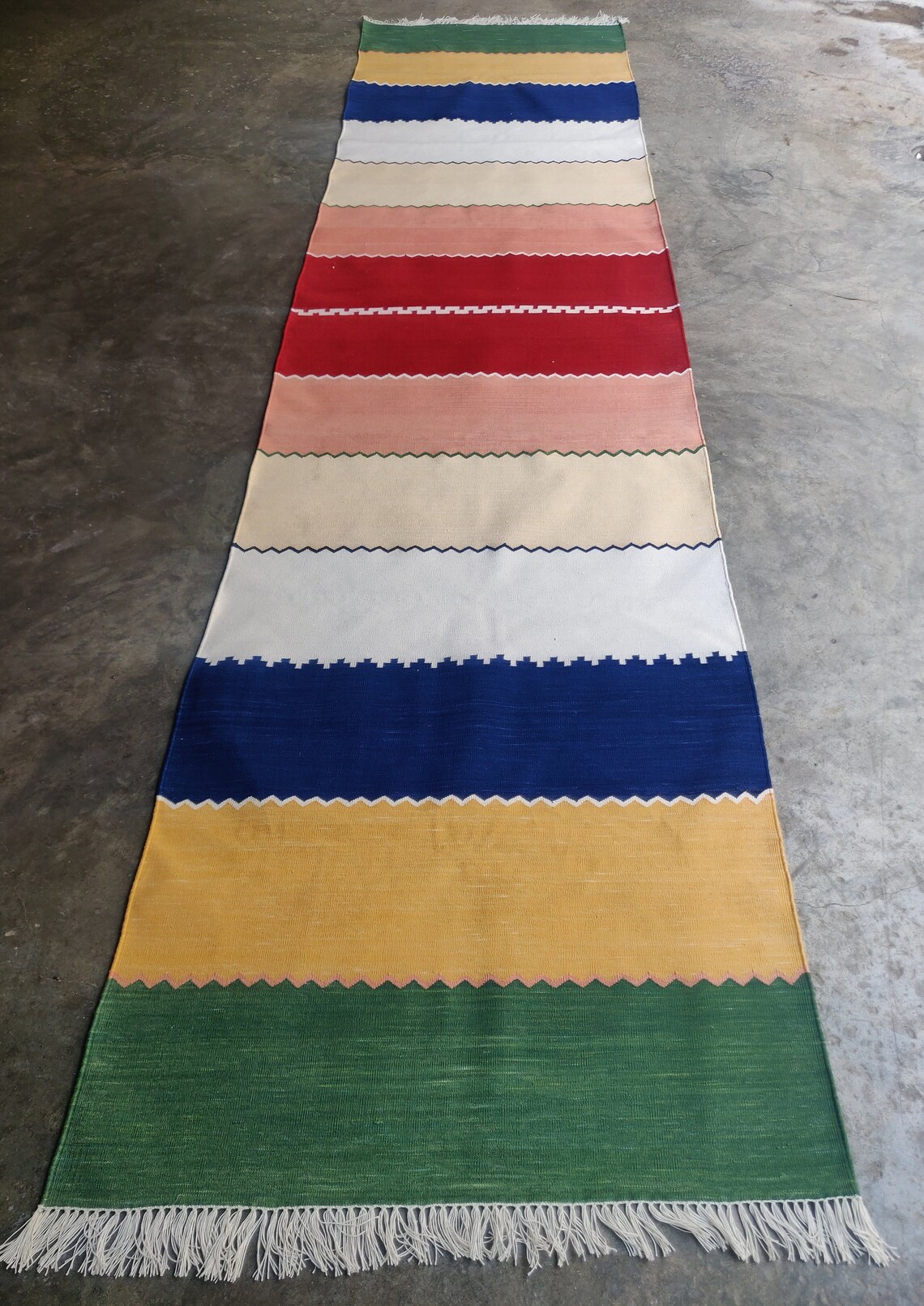 Cotton Rug Runner Home decor Flat Weave 3'x12' Etsy