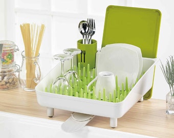Naturnic Dot Dish Rack holder set, Dish Drainer Rack Organizer