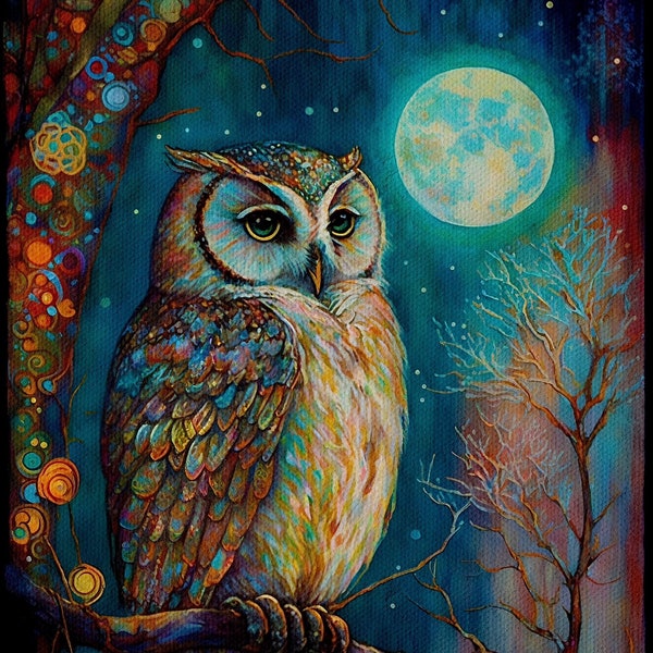 Whimsical Owl Art - Etsy