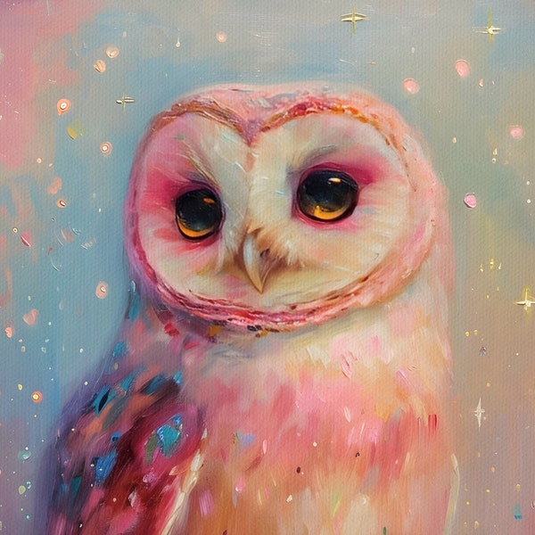 Pastel Dreams Owl Print, Direct from artist, Whimsical owl Art, Contemporary owl Art, Pop Surreal, Bird Art, emotional art, Pastel Aesthetic