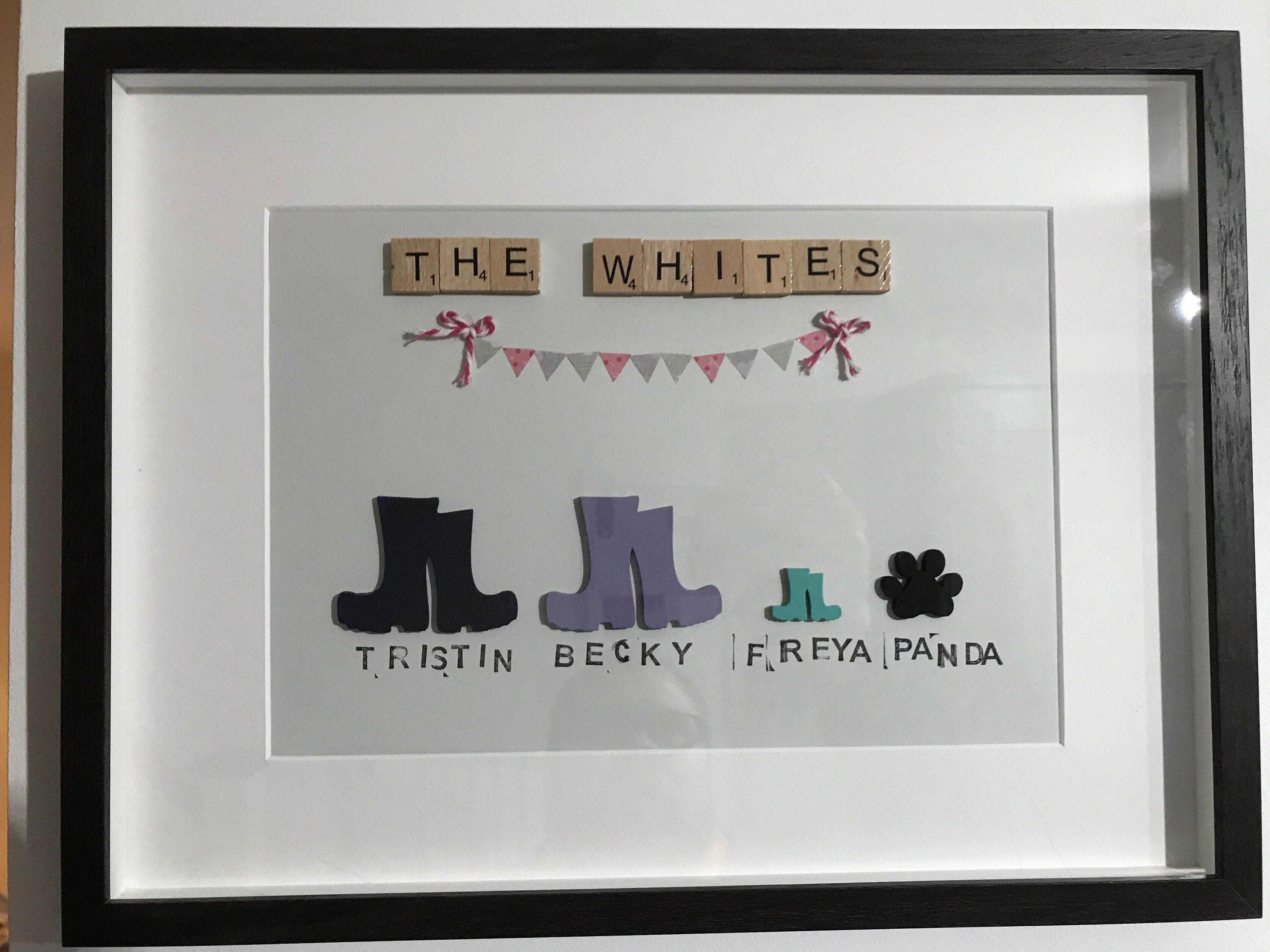 Family Name Frames Wellington Boots Handmade By Becky