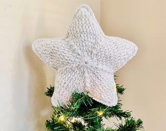 Crochet star tree topper- Christmas tree decor, tree topper, crochet holiday decor, Christmas tree topper, Christmas star, white star