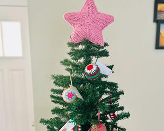 Crochet star tree topper- Christmas tree decor, tree topper, crochet holiday decor, Christmas tree topper, Christmas star