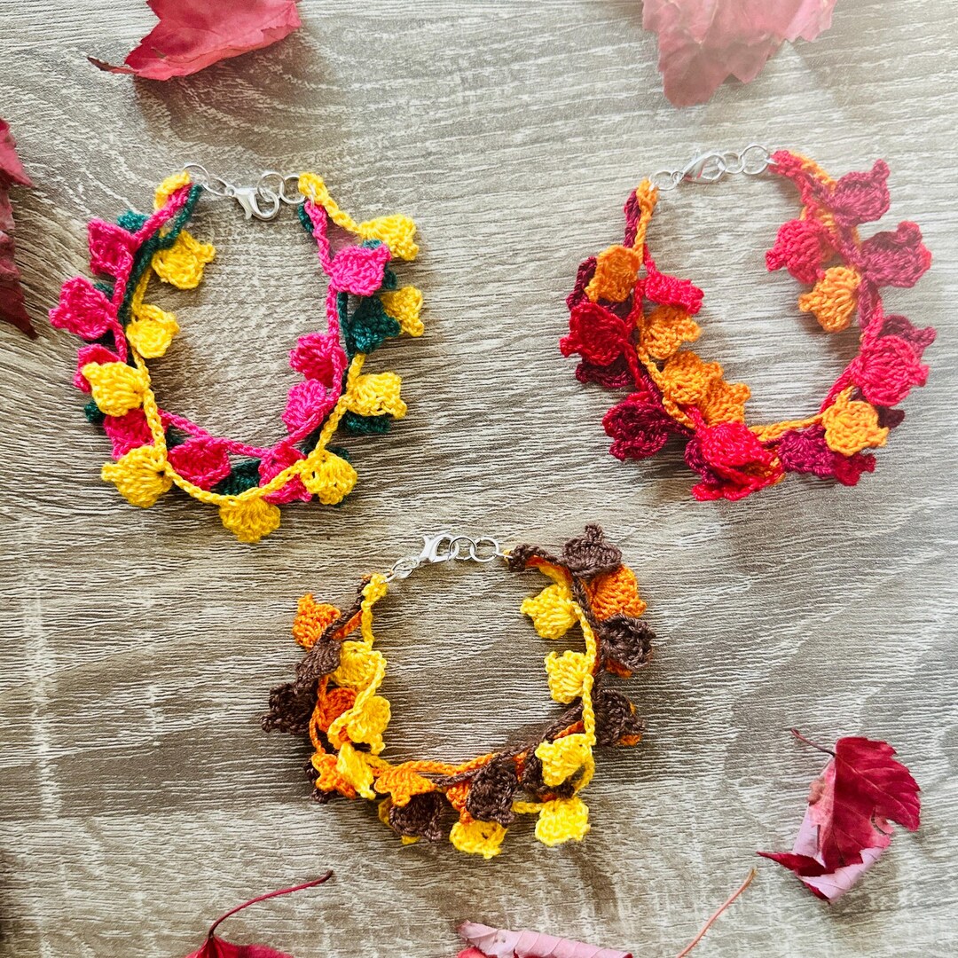 Crochet Fall / Autumn Bracelet/crochet Bracelet/crochet Jewelry / Fall ...