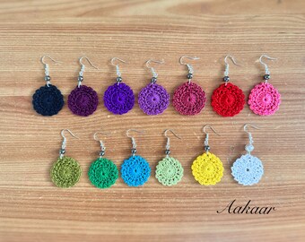 Crochet Mandala Earrings- crochet earrings/ crochet jewellery/ handmade earrings/ handmade jewellery/ gifts/ crochet mandala/giftsforher