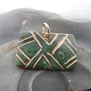 Viking bronze Amulet house with signs, Kievan Rus amulet artifact, Viking protective suspension, Original Viking Talisman sacred signs