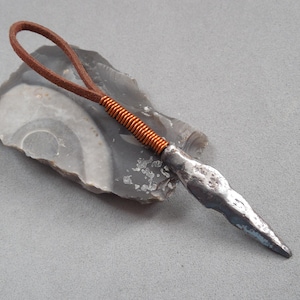 Ancient Original Scythian arrowhead, Scythian pendant knife, Original ancient tin bronze artifact, Cimmerian tip, ancient arrowhead