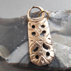 Medieval Bronze Pendant with signs, Ancient Beautiful Medieval Amulet Pendant, Rare ancient Bronze suspension, Authentic Medieval Artifact