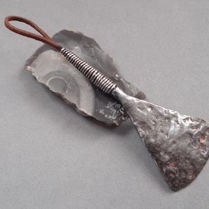 Ancient Original big massive Scythian arrowhead, Scythian pendant ax, Original ancient tin bronze artifact, Cimmerian tip, ancient arrowhead