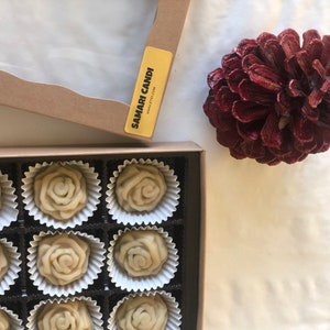 Rose shaped Marzipan candies