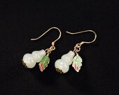 Hetian jade gourd earrings-vintage gold-plated gourd earrings-wedding earrings-bohemian earrings