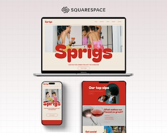 Squarespace 7.1 ウェブサイトテンプレート | 中小企業、ブティック、地元ショップ向け | レトロで大胆なデザイン