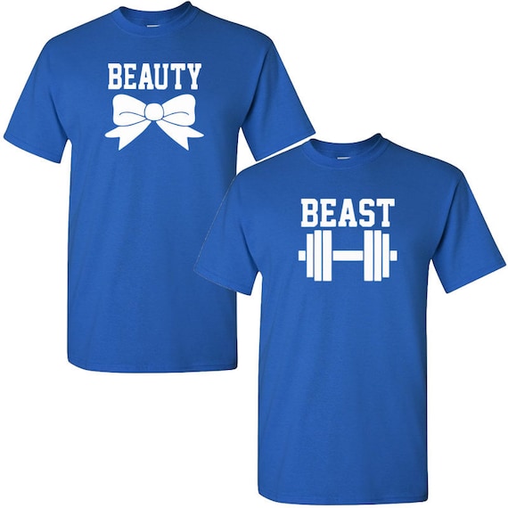 Beauty And Beast Customizable White Couple T-shirts