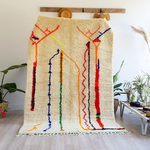 Abstract Rug, Moroccan rug, Modern Design Rug, colorful rug, Berber Wool Rug, Azilal Rug, Wool Rug