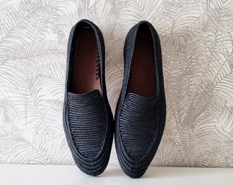 Mocasines de rafia hechos a mano: zapatos de cuero para hombre marroquíes