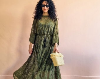 Moroccan Kaftan Handmade Oversized dress Loose kaftan Handmade caftan boho Lace dress summer maxi dress