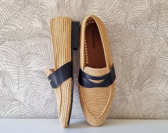 Mocasines de rafia hechos a mano: zapatos de boda marroquíes para hombre
