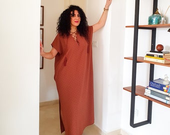 Caftan marocain, Robe surdimensionnée, Caftan ample, Caftan fait à la main, robe boho, robe maxi d’été, Robe de maternité