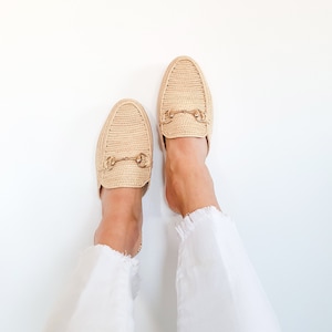 Custom Raffia shoes, handmade slippers, natural summer mules, Moroccan shoes, High end raphia flats, Moroccan babouch