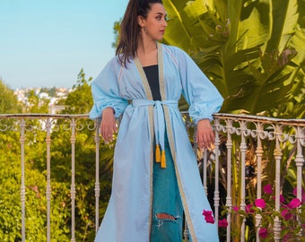 Moroccan Kaftan, Handmade Kimono, Oversized dress, stripes dress, Handmade caftan, boho dress, summer maxi dress