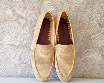 Mocasines de rafia hechos a mano para hombre: zapatos de boda marroquíes