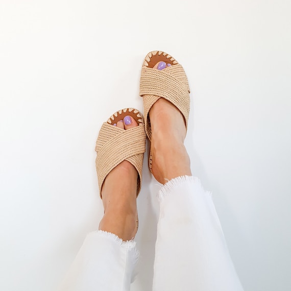 Raffia Sandals Handmade Shoes Moroccan Shoes Moroccan Babouch