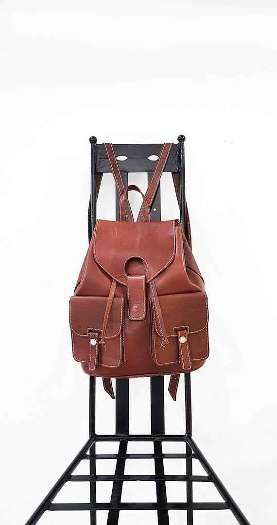 Berber Moraccan Backpack Pocketbook Unisex Moroccan Leather Cargo Backpack — Little Marrakesh Bazaar main image 4