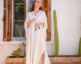 Moroccan Kaftan, Stripes dress, Oversized dress, Loose kaftan, Handmade caftan, boho dress, summer maxi dress, Maternity Dress