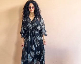 Moroccan Kaftan Handmade Oversized dress Loose kaftan Handmade caftan boho Lace dress summer maxi dress