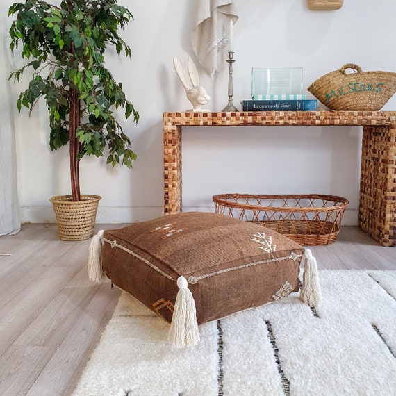 Marokkanisches Sabra Kaktus Seiden Bodenkissen, Handgemachter Pouf - Etsy.de