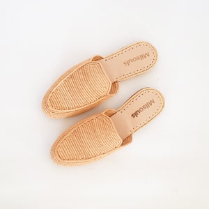 Raffia Shoes Handmade Slippers Summer Mules Moroccan Shoes Natural ...