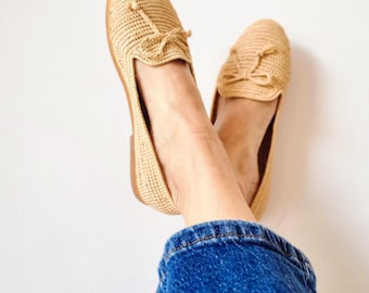 Handmade Raffia Loafers: Women's Moroccan Flats
