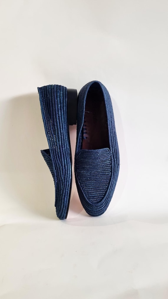 Handmade Raffia Men's Loafers: Moroccan Leather Wedding Shoes