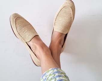 Women Shoes Raffia Loafers Moroccan Handmade flats