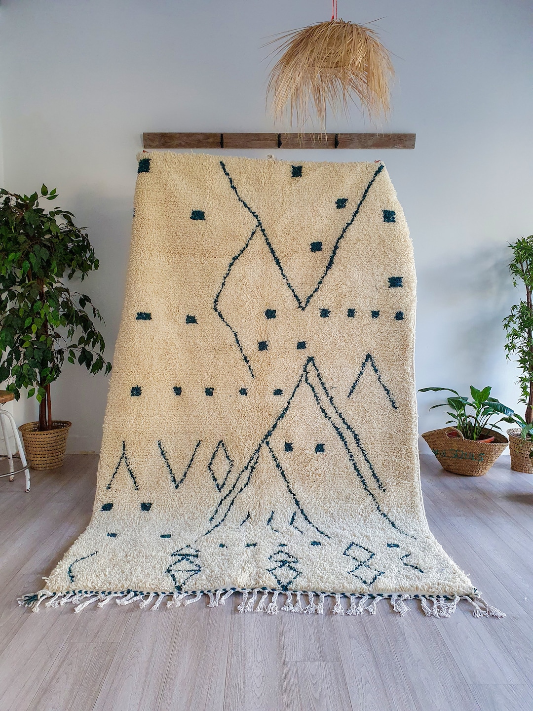 Moroccan Berber Rug - Beni Ourain Rug - Azilal Colored Rug - Wool ...