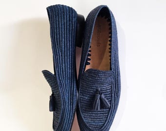 Mocasines de rafia hechos a mano para hombre: zapatos de boda marroquíes