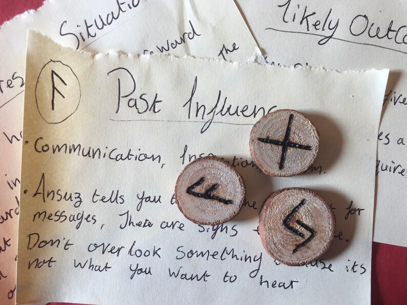 3 Rune Reading 3 HandBurnt Elder Futhark Runes with Hand Etsy