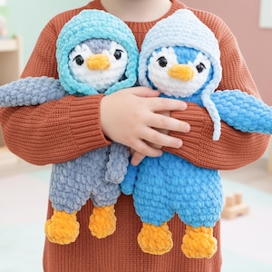 Crochet Penguin Lovey Pattern – Amigurumi Snuggler / Comforter Toy PDF – Baby Shower Gift – Stuffed Animal Crochet Pattern