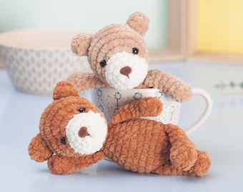 Teddy bear crochet pattern, Plush amigurumi bear pattern, plushie, PDF