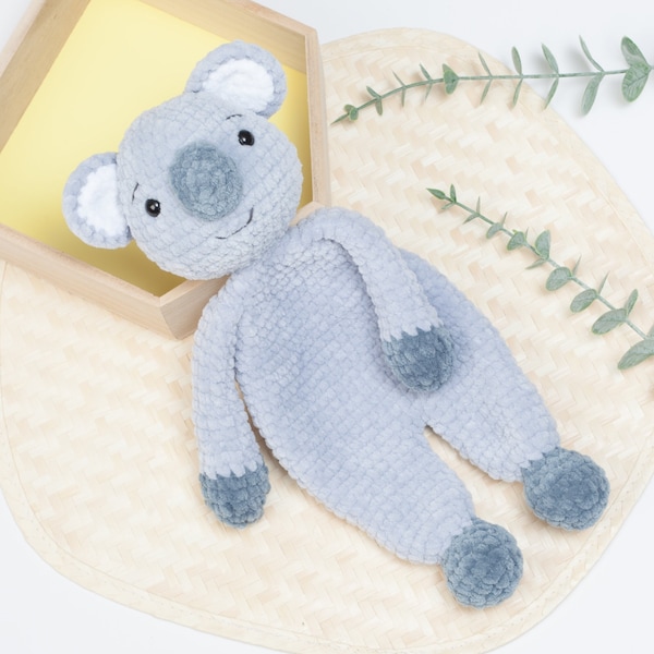 Patrón de crochet koala muñeco de apego, manta de apego, tutorial en Español