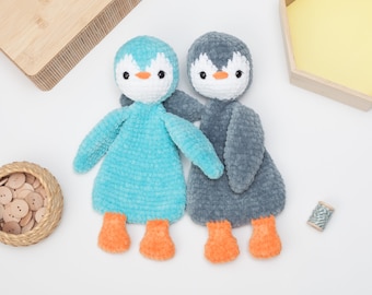 Penguin snuggler lovey crochet pattern, penguin lovey, cuddle toy, plushie, comforter pattern, PDF